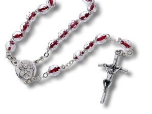 Różaniec kryształkowy bordo (nitka), 6mm