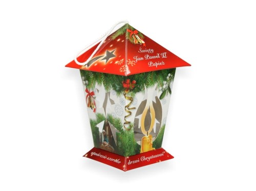 Lampion roratni LED czerwony Jan Paweł II – lampion na roraty dla dzieci