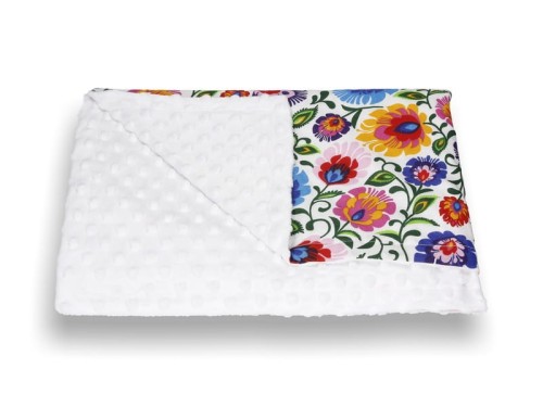 Kocyk Minky z motywem FOLK 75x100cm