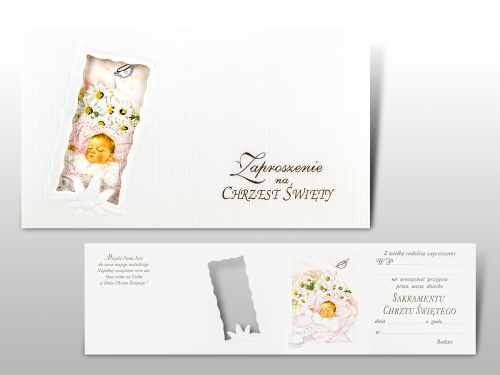  Zaproszenie na Chrzest Święty - dziewczynka