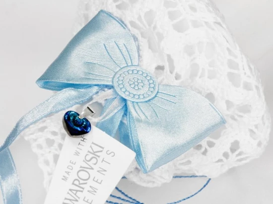 Zestaw na chrzest SWAROVSKI  - kolorystyka błękitna