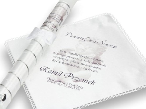 Zestaw na Chrzest z modlitwą i imieniem - duży druk