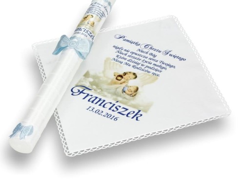 Zestaw na Chrzest z modlitwą i imieniem - duży druk