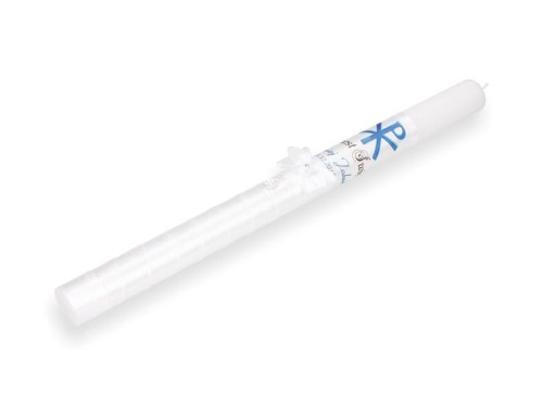 Zestaw do Chrztu z MEDALIKIEM i monogramem CHRYSTUSA - niebieski 