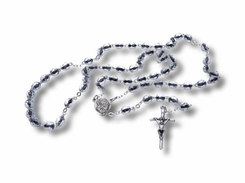 Różaniec kryształkowy czarny (nitka) 45cm