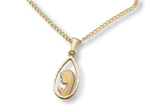 Komplet złoty - łańcuszek z medalikiem CHRZEST 