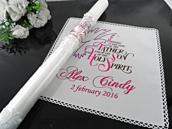 Personalised Christening Candle & Rope, Baptism