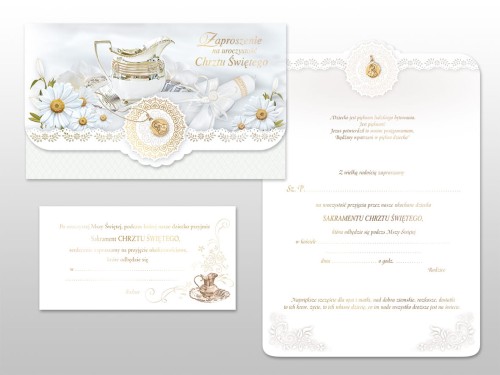 Zaproszenie na Chrzest Święty - chłopiec (5 sztuk)