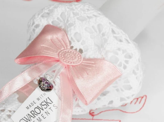 Zestaw na chrzest SWAROVSKI  - kolorystyka różowa