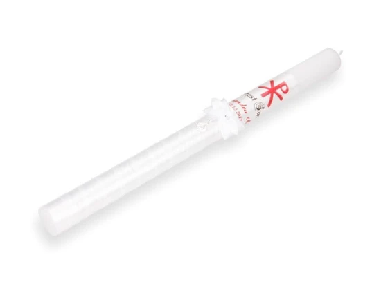 Zestaw do Chrztu z MEDALIKIEM i monogramem CHRYSTUSA - czerwień 