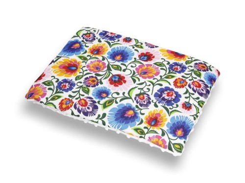 Poduszka Minky z motywem FOLK - płaska