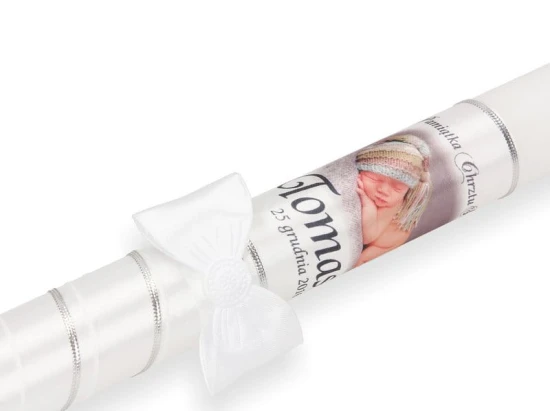 Świeca ze zdjęciem dziecka - różna kolorystyka