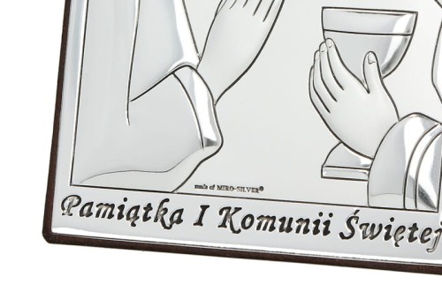 Obrazek srebrny - Komunia Święta - chłopiec 9x13