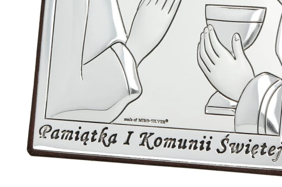 Obrazek srebrny - Komunia Święta - chłopiec 9x13