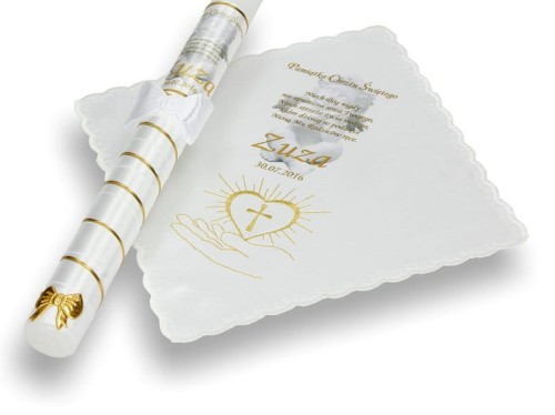 Zestaw na Chrzest z modlitwą i imieniem - chusteczka