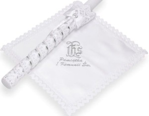 Zestaw komunijny z koronki bawełnianej