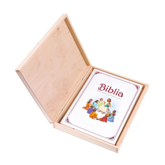 Biblia [do wyboru] w pudełku XXL drewnianym EKO ♻ z nadrukiem zdjęcie