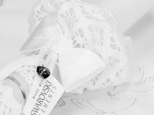 Zestaw na chrzest SWAROVSKI  - kolorystyka srebrna