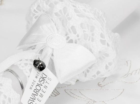 Zestaw na chrzest SWAROVSKI  - kolorystyka srebrna
