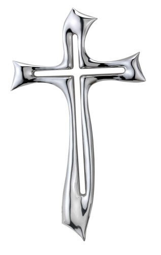Krzyż srebrny 41 cm – laminowany srebrem, elegancki symbol wiary