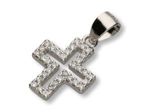 Krzyżyk srebrny z cyrkoniami -  próba 925, 1,2g