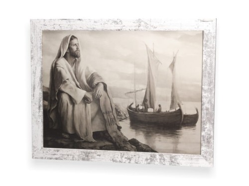 SEPIA Obraz Jezusa z ramą w stylu retro
