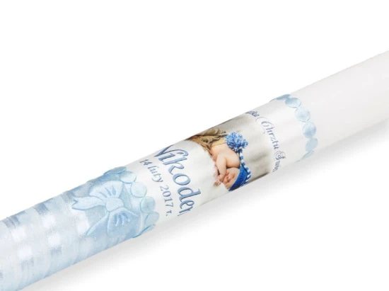 Świeca ze zdjęciem dziecka - różna kolorystyka