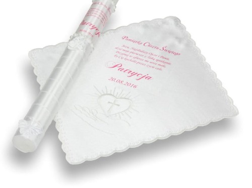 Zestaw na Chrzest z modlitwą i imieniem - chusteczka