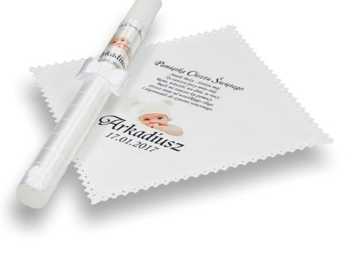 Zestaw na Chrzest ze zdjęciem dziecka - koronka