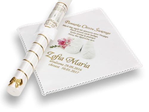 Zestaw na Chrzest z modlitwą i imieniem - duży druk