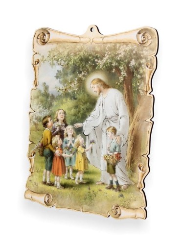 Obrazek pastelowy - Jezus z dziećmi