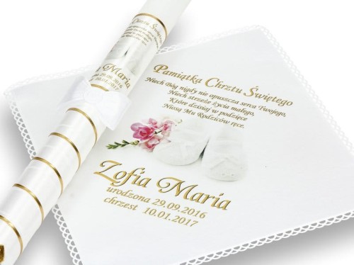 Zestaw na Chrzest z modlitwą i imieniem - duży druk