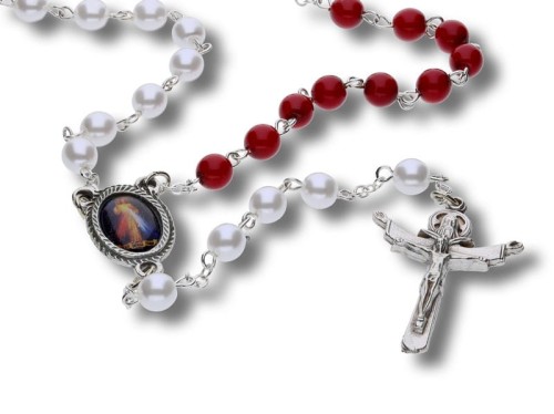 Różaniec perełkowy na Rok Miłosierdzia Bożego - 48cm