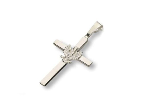 Krzyżyk srebrny z orzełkiem