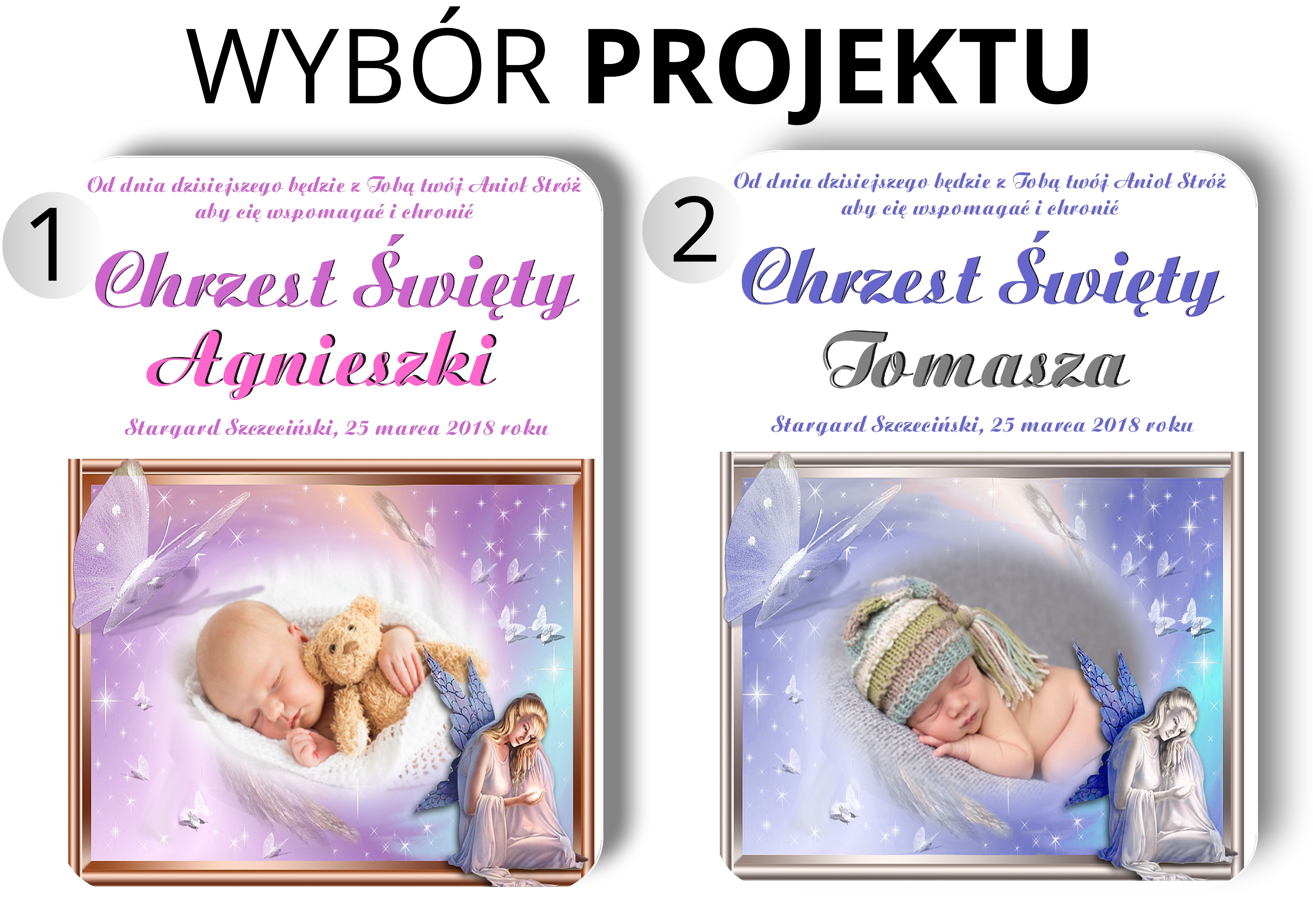 projekty poduszka nadruk chrzest